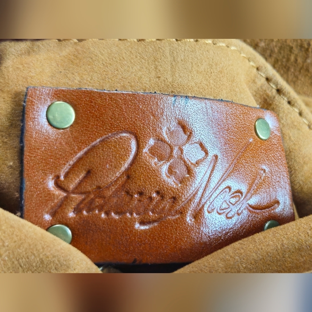 Patricia Nash Granada Warm Brown Tooled Leather Floral Embossed Crossbody Bag - Picture 6 of 11